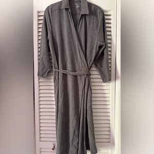Lands End Wrap Dress in Dark Gray